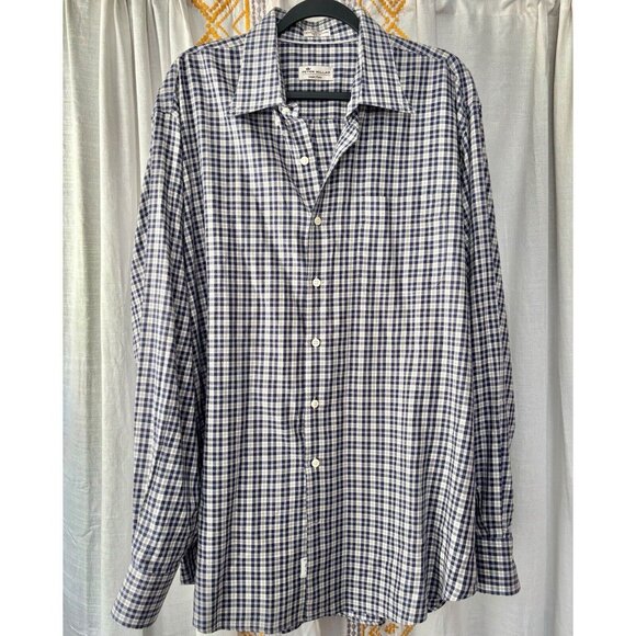 Peter Millar Crown Fleece Button Down Shirt (Sz XL) Cotton Cashmere Blend Plaid - Picture 1 of 7